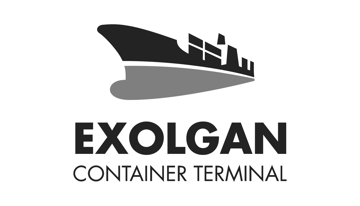 Exolgan Container Terminal logo escala de grises